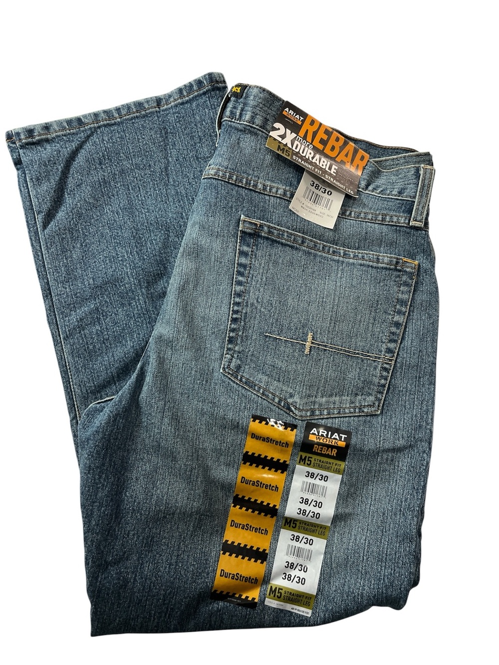 Ariat Rebar M5 Straight Fit Straight Leg Men's Jeans 38x30 DuraStretch Workwear